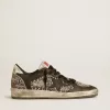 Zapatillas Ball Star para mujer en piel con estampado de elefante y estrella de piel negra Zapatillas Ball Star para mujer en piel con estampado de elefante y estrella de piel negra