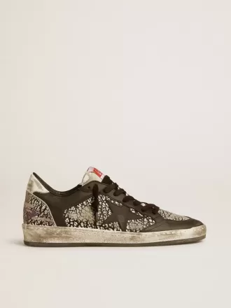 Zapatillas Ball Star para mujer en piel con estampado de elefante y estrella de piel negra Zapatillas Ball Star para mujer en piel con estampado de elefante y estrella de piel negra