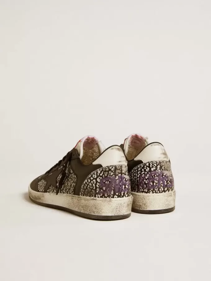 Zapatillas Ball Star para mujer en piel con estampado de elefante y estrella de piel negra Zapatillas Ball Star para mujer en piel con estampado de elefante y estrella de piel negra