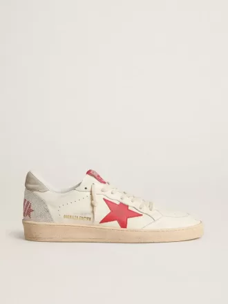 Zapatillas Ball Star para mujer para San Valentín con estrella de cuero rojo y letras Swarovski rojas Zapatillas Ball Star para mujer para San Valentín con estrella de cuero rojo y letras Swarovski rojas