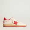 Zapatillas Ball Star Wishes de mujer en piel blanca con estrella roja y lengüeta en el talón Zapatillas Ball Star Wishes de mujer en piel blanca con estrella roja y lengüeta en el talón