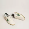 Ball Star Wishes para hombre en piel napa blanca con estrella y lengüeta en el talón en piel verde Ball Star Wishes para hombre en piel napa blanca con estrella y lengüeta en el talón en piel verde