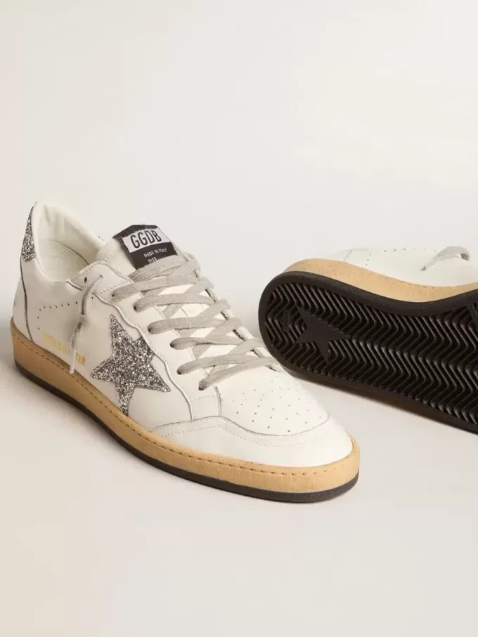 Zapatillas Ball Star Wishes para mujer en piel napa con estrella brillante y lengüeta en el talón Zapatillas Ball Star Wishes para mujer en piel napa con estrella brillante y lengüeta en el talón