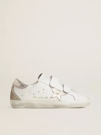 Zapatillas Old School LTD para mujer con estrella y lengüeta en el talón de cuero metalizado en oro rosa Zapatillas Old School LTD para mujer con estrella y lengüeta en el talón de cuero metalizado en oro rosa