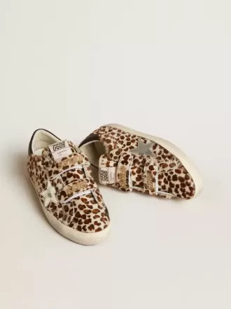 Zapatillas Old School LTD para mujer en piel de potro con estrella plateada y lengüeta de cuero en el talón Zapatillas Old School LTD para mujer en piel de potro con estrella plateada y lengüeta de cuero en el talón