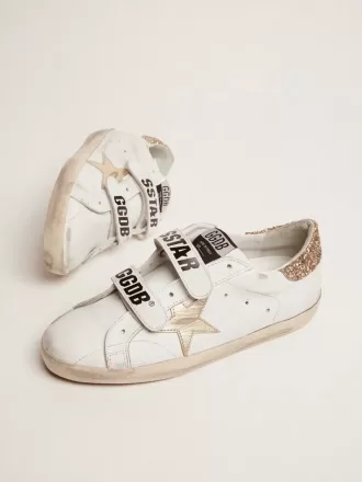 Zapatillas Old School para mujer con estrella dorada en piel laminada Zapatillas Old School para mujer con estrella dorada en piel laminada
