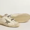 Zapatillas Old School para mujer con estrella plateada brillante y lengüeta de ante gris hielo Zapatillas Old School para mujer con estrella plateada brillante y lengüeta de ante gris hielo