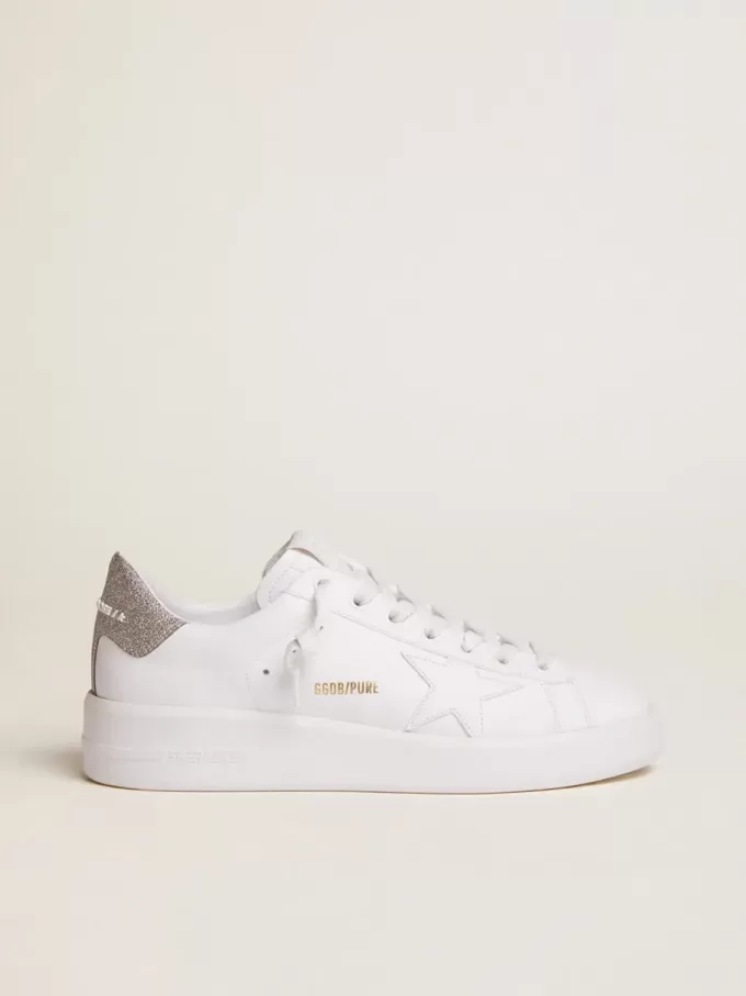 Zapatillas Purestar para mujer con lengüeta plateada brillante en el talón Zapatillas Purestar para mujer con lengüeta plateada brillante en el talón