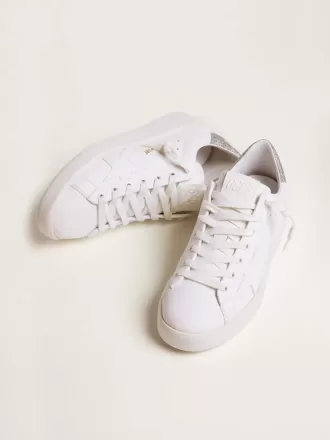 Zapatillas Purestar para mujer con lengüeta plateada brillante en el talón