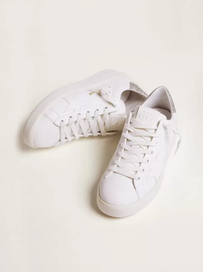 Zapatillas Purestar para mujer con lengüeta plateada brillante en el talón Zapatillas Purestar para mujer con lengüeta plateada brillante en el talón