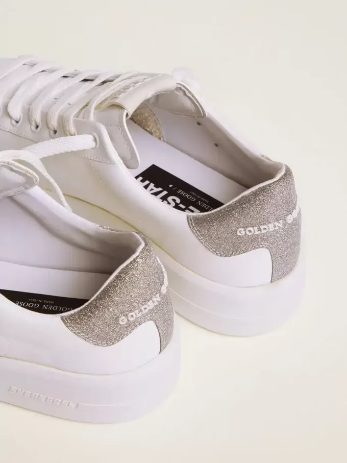 Zapatillas Purestar para mujer con lengüeta plateada brillante en el talón Zapatillas Purestar para mujer con lengüeta plateada brillante en el talón