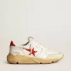 Zapatillas Running Sole para hombre con estrella de piel y lengüeta en el talón con estampado rojo Zapatillas Running Sole para hombre con estrella de piel y lengüeta en el talón con estampado rojo