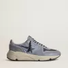 Zapatillas Running Sole para hombre en nailon azul claro y nubuck con estrella negra Zapatillas Running Sole para hombre en nailon azul claro y nubuck con estrella negra