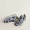 Zapatillas Running Sole para hombre en nailon azul claro y nubuck con estrella negra Zapatillas Running Sole para hombre en nailon azul claro y nubuck con estrella negra