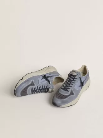 Zapatillas Running Sole para hombre en nailon azul claro y nubuck con estrella negra