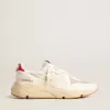 Zapatillas Running Sole para hombre en piel napa con estrella de piel beige y lengüeta roja en el talón Zapatillas Running Sole para hombre en piel napa con estrella de piel beige y lengüeta roja en el talón