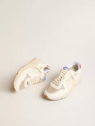Zapatillas Running Sole para hombre en piel napa con estrella de piel beige y lengüeta roja en el talón