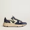 Zapatillas Running Sole para hombre en piel napa negra y beige con estrella negra y lengüeta en el talón Zapatillas Running Sole para hombre en piel napa negra y beige con estrella negra y lengüeta en el talón