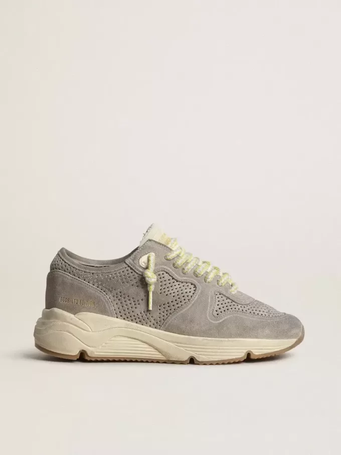 Zapatillas Running Sole para mujer en ante gris con estrella y lengüeta en el talón en ante gris Zapatillas Running Sole para mujer en ante gris con estrella y lengüeta en el talón en ante gris
