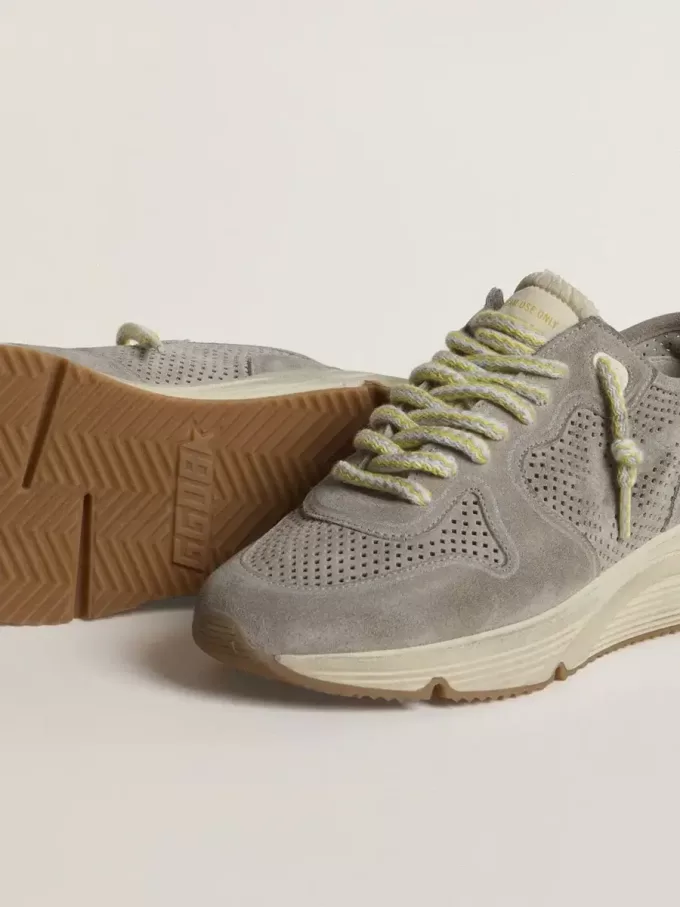 Zapatillas Running Sole para mujer en ante gris con estrella y lengüeta en el talón en ante gris Zapatillas Running Sole para mujer en ante gris con estrella y lengüeta en el talón en ante gris