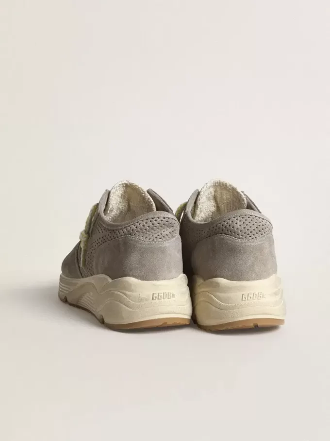 Zapatillas Running Sole para mujer en ante gris con estrella y lengüeta en el talón en ante gris Zapatillas Running Sole para mujer en ante gris con estrella y lengüeta en el talón en ante gris