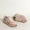 Zapatillas Running Sole para mujer en malla gris y ante con estrella plateada brillante Zapatillas Running Sole para mujer en malla gris y ante con estrella plateada brillante