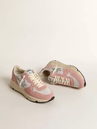 Zapatillas Running Sole para mujer en malla gris y ante con estrella plateada brillante Zapatillas Running Sole para mujer en malla gris y ante con estrella plateada brillante
