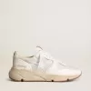 Zapatillas de running para hombre con suela de malla y napa blanca Zapatillas de running para hombre con suela de malla y napa blanca