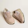 Zapatillas Running Sole para mujer en malla y nubuck con estrella de cuero metalizado plateado