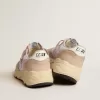 Zapatillas Running Sole para mujer en malla y nubuck con estrella de cuero metalizado plateado