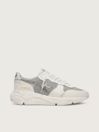 Zapatillas Running Sole para mujer en malla y nubuck con estrella de piel metalizada plateada