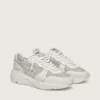 Zapatillas Running Sole para mujer en malla y nubuck con estrella de piel metalizada plateada