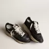 Zapatillas Running Sole para mujer en napa negra y ante