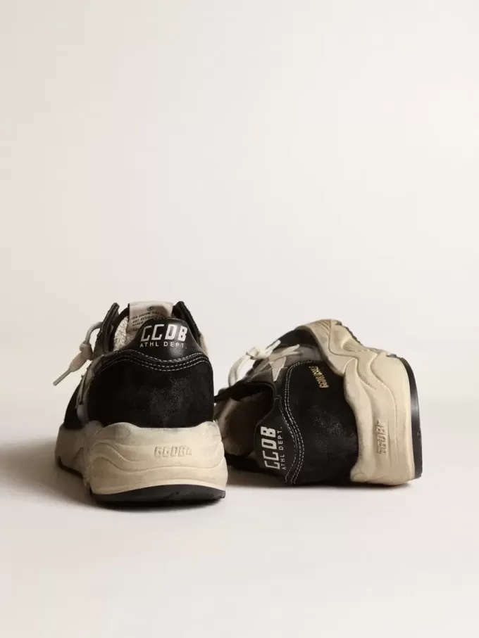 Zapatillas Running Sole para mujer en napa negra y ante