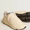 Zapatillas Running Sole para mujer en piel napa con estrella de piel rosa y lengüeta del talón en piel azul Zapatillas Running Sole para mujer en piel napa con estrella de piel rosa y lengüeta del talón en piel azul
