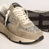 Zapatillas Running Sole para mujer en plata brillante y ante gris paloma Zapatillas Running Sole para mujer en plata brillante y ante gris paloma