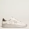 Zapatillas Stardan con estrella y lengüeta en el talón de cuero metalizado plateado Zapatillas Stardan con estrella y lengüeta en el talón de cuero metalizado plateado