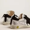 Zapatillas Super-Star en piel plateada con inserciones de ante Zapatillas Super-Star en piel plateada con inserciones de ante
