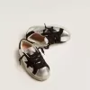 Zapatillas Super-Star en piel plateada con inserciones de ante Zapatillas Super-Star en piel plateada con inserciones de ante