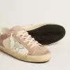 Zapatillas Super-Star para mujer en ante rosa con estrella de cuero metalizado plateado Zapatillas Super-Star para mujer en ante rosa con estrella de cuero metalizado plateado