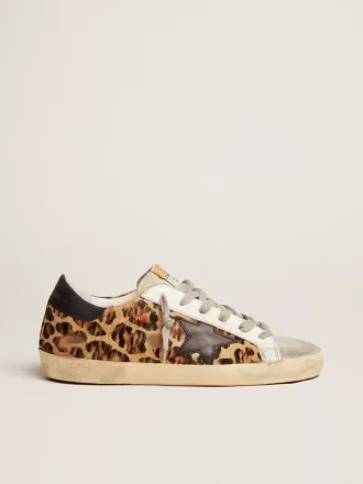 Zapatillas Super-Star para mujer en piel con estampado de leopardo Zapatillas Super-Star para mujer en piel con estampado de leopardo