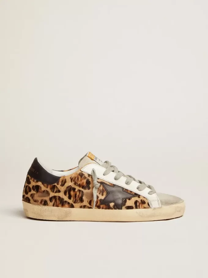 Zapatillas Super-Star para mujer en piel con estampado de leopardo Zapatillas Super-Star para mujer en piel con estampado de leopardo