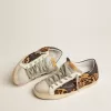 Zapatillas Super-Star para mujer en piel con estampado de leopardo Zapatillas Super-Star para mujer en piel con estampado de leopardo