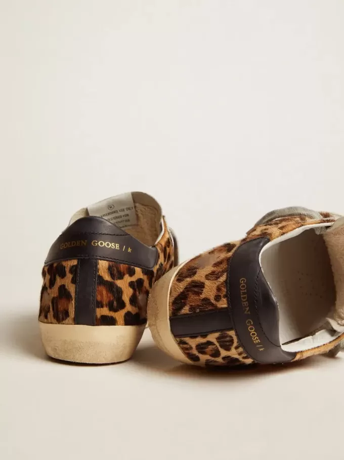 Zapatillas Super-Star para mujer en piel con estampado de leopardo Zapatillas Super-Star para mujer en piel con estampado de leopardo