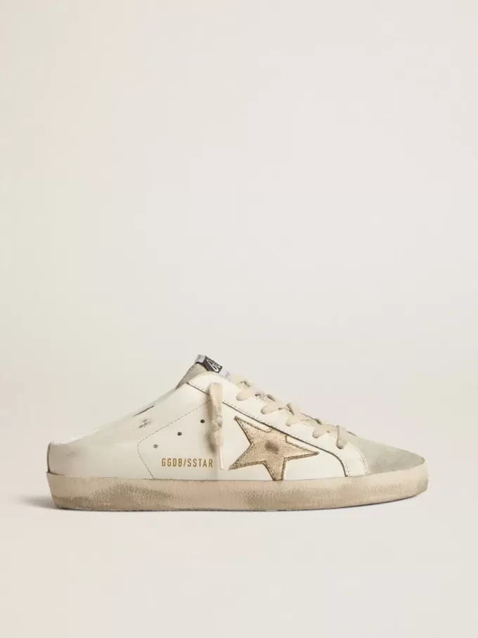 Zapatillas Super-Star Sabots con estrella platino y lengüeta de ante gris hielo Zapatillas Super-Star Sabots con estrella platino y lengüeta de ante gris hielo