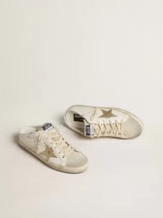 Zapatillas Super-Star Sabots con estrella platino y lengüeta de ante gris hielo Zapatillas Super-Star Sabots con estrella platino y lengüeta de ante gris hielo