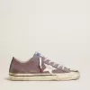Zapatillas V-Star LAB para hombre en piel lila y purpurina con estrella blanca y lengüeta plateada con purpurina Zapatillas V-Star LAB para hombre en piel lila y purpurina con estrella blanca y lengüeta plateada con purpurina