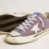 Zapatillas V-Star LAB para hombre en piel lila y purpurina con estrella blanca y lengüeta plateada con purpurina Zapatillas V-Star LAB para hombre en piel lila y purpurina con estrella blanca y lengüeta plateada con purpurina