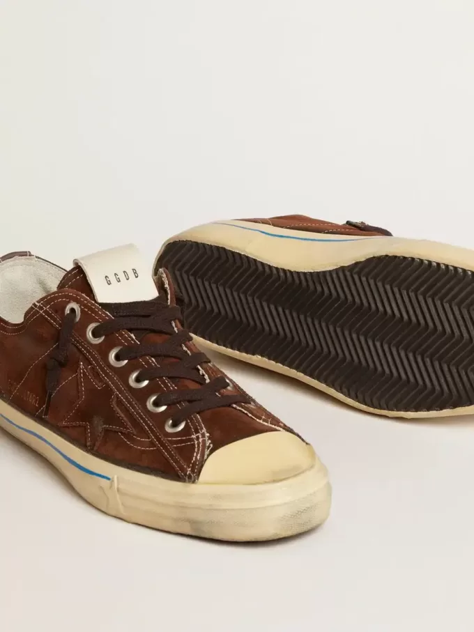 Zapatillas V-Star LTD para hombre en ante marrón oscuro con estrella tono sobre tono Zapatillas V-Star LTD para hombre en ante marrón oscuro con estrella tono sobre tono
