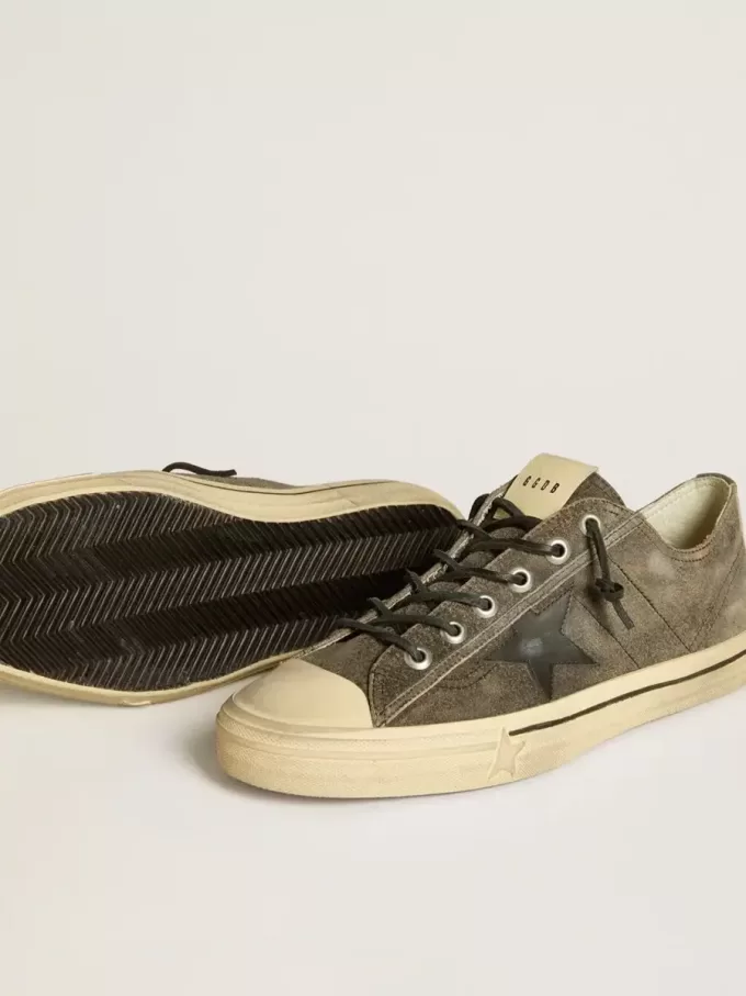 Zapatillas V-Star para hombre en ante negro con estrella de cuero negro Zapatillas V-Star para hombre en ante negro con estrella de cuero negro